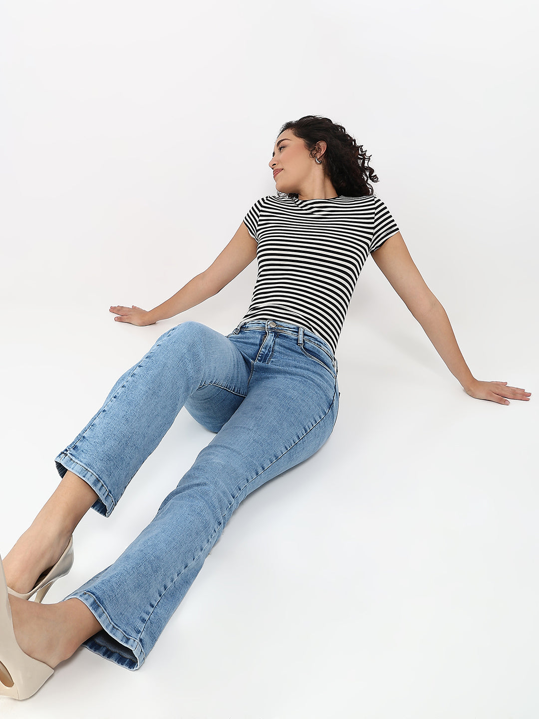 Women Blue High-Rise Flare Jeans