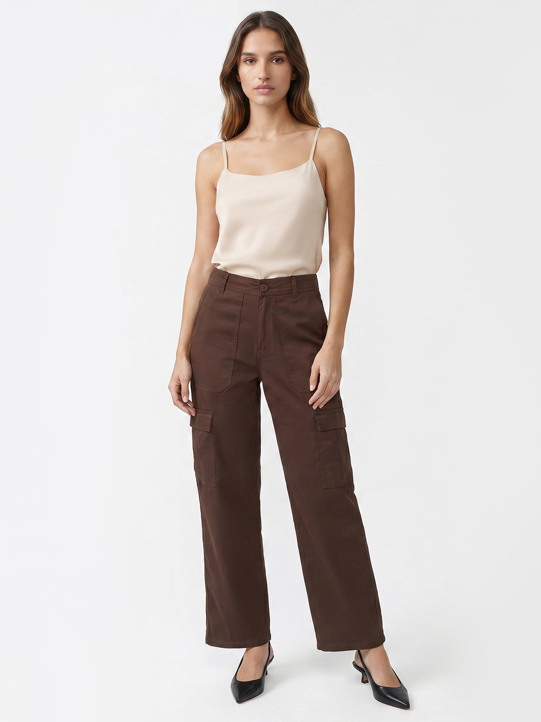 Women Sepia Mid-Rise Cargo