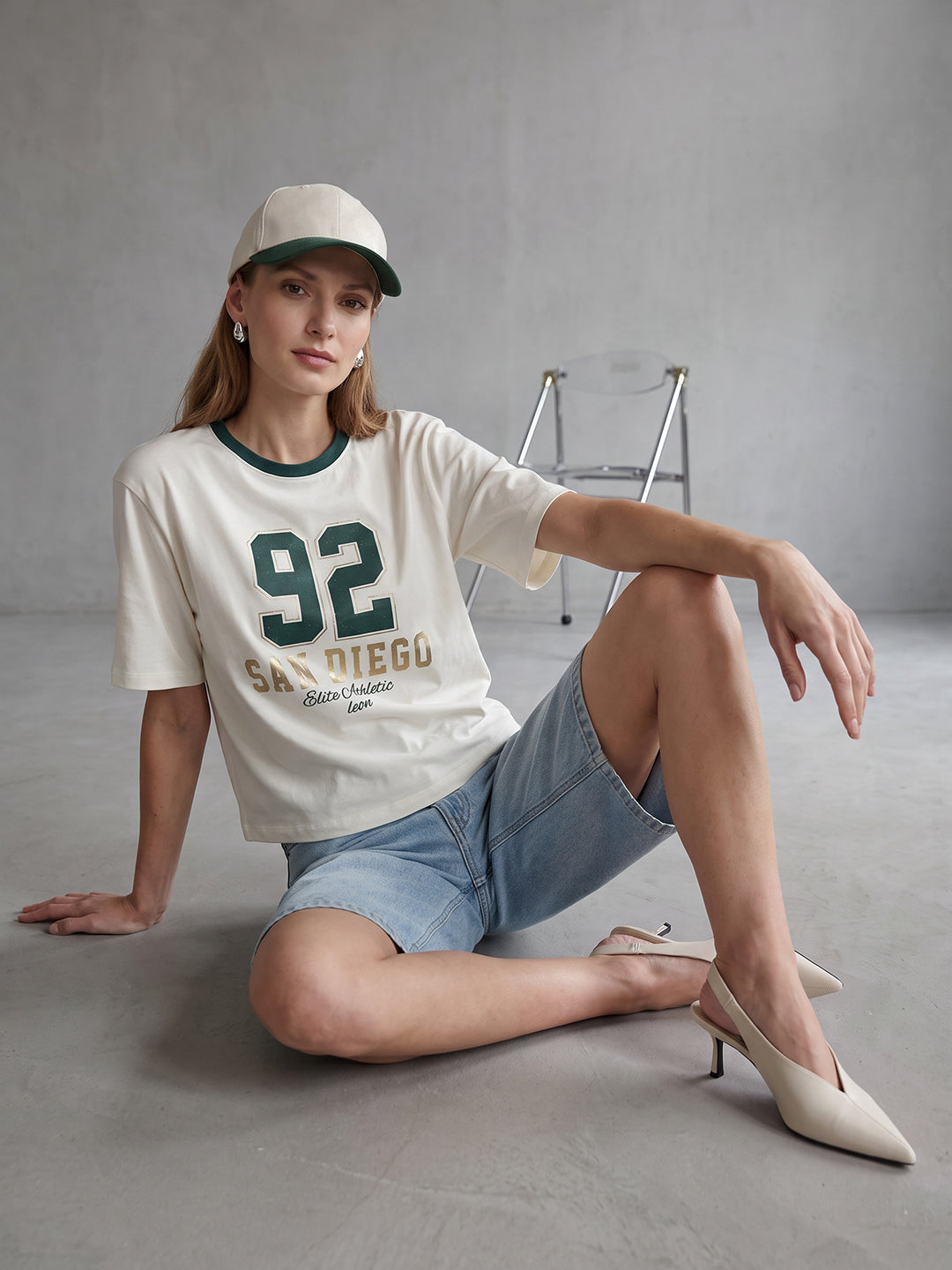 Women Off White Graphic Crop Tees