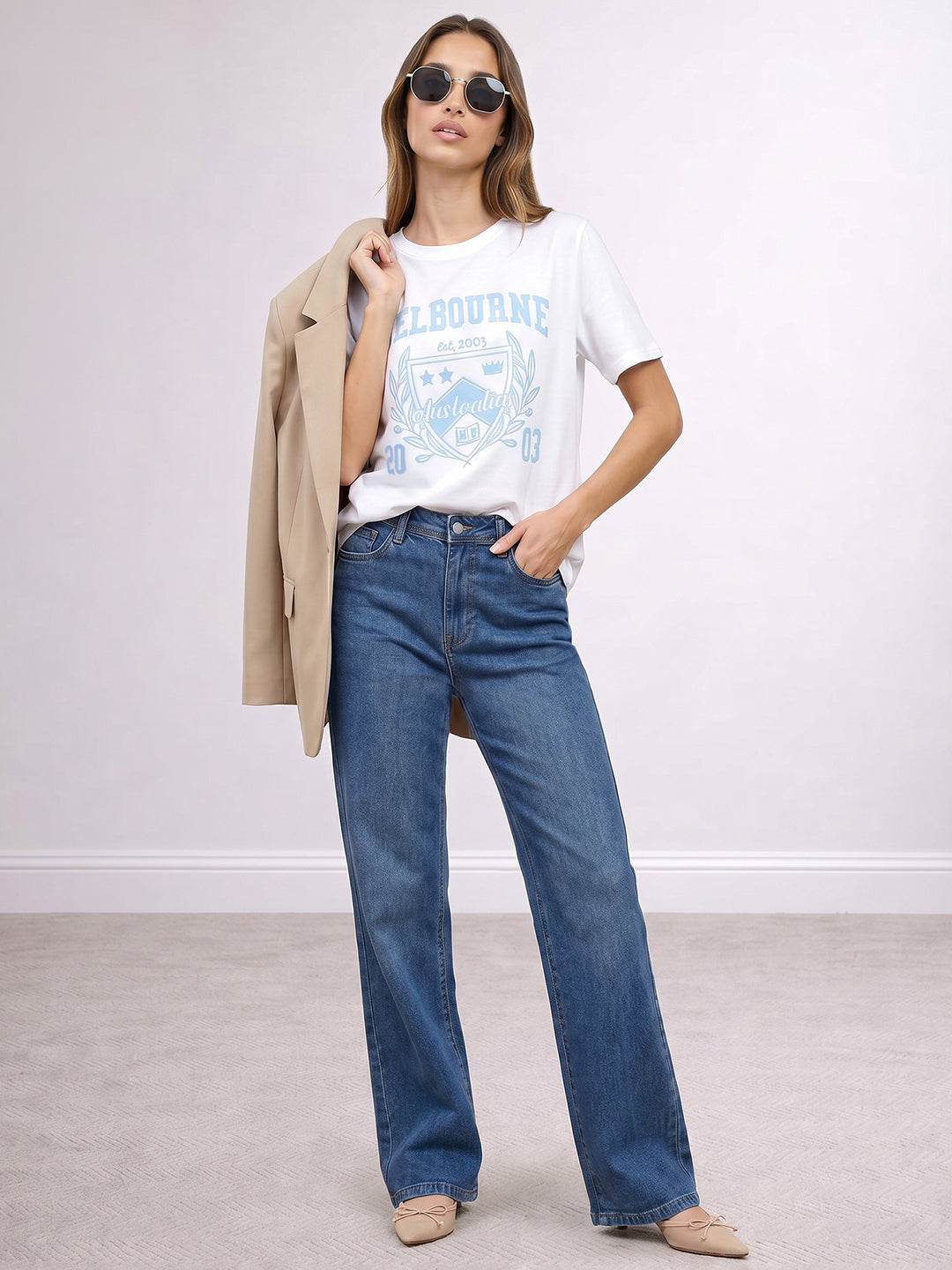 Women White Graphic T-Shirt
