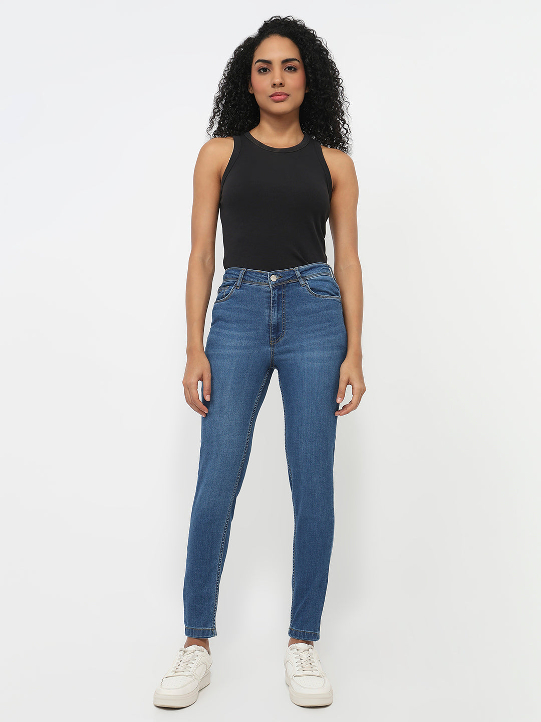 Women Blue High-Rise Skinny Jeans
