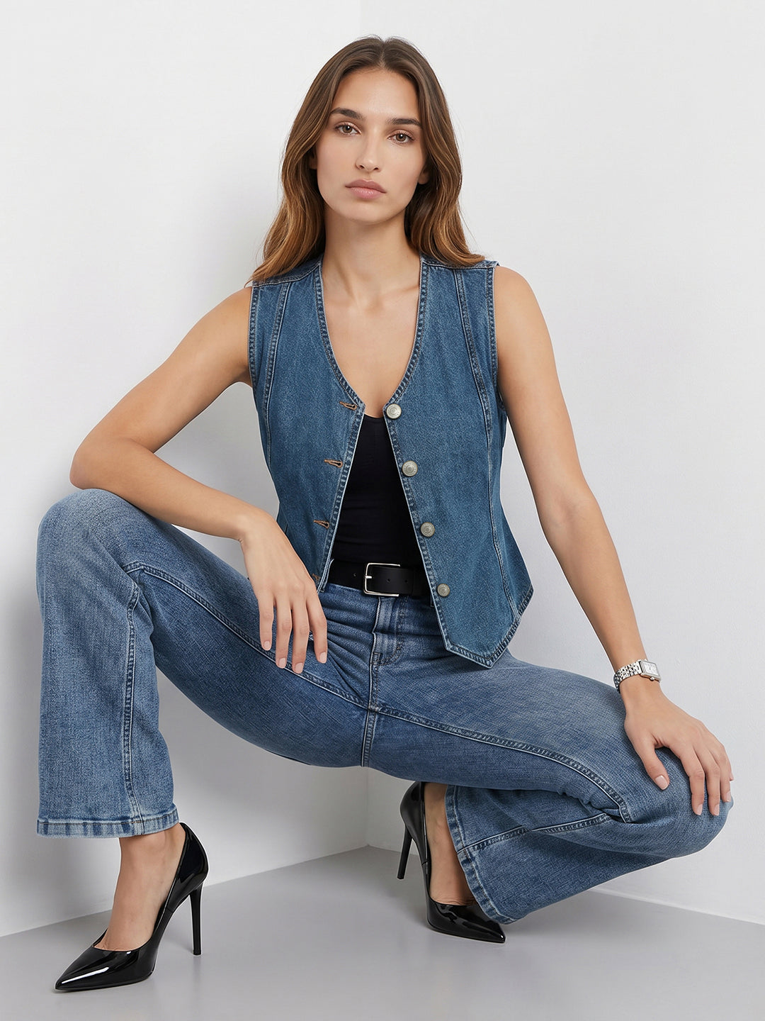 Women Dark Blue Vest