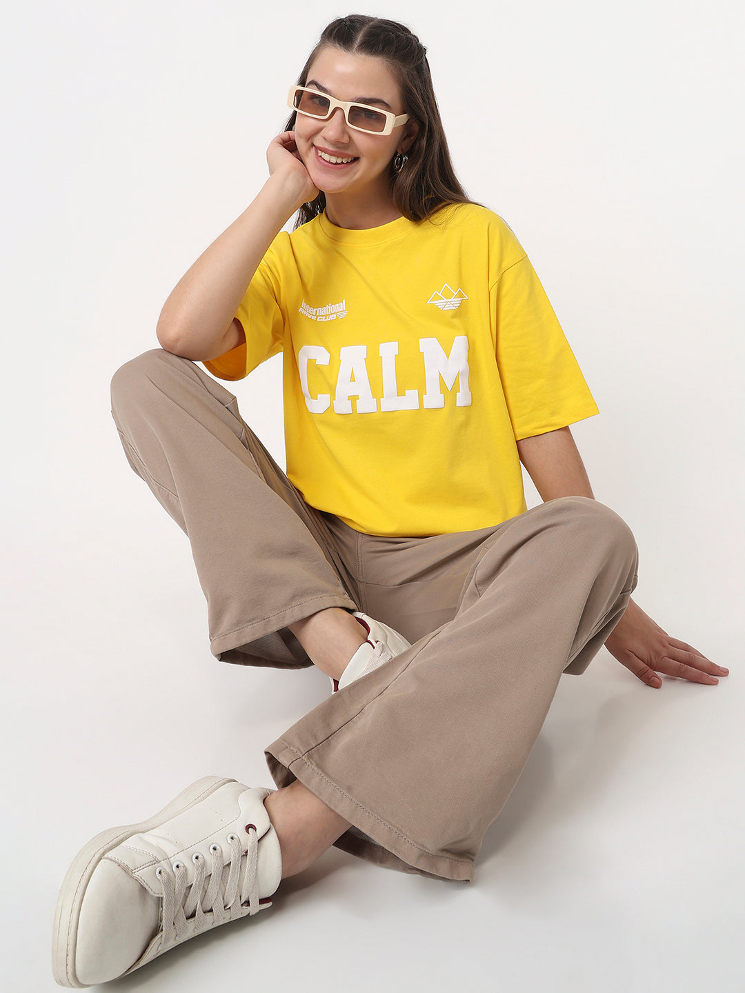 Women Golden Sunset Oversized T-Shirt