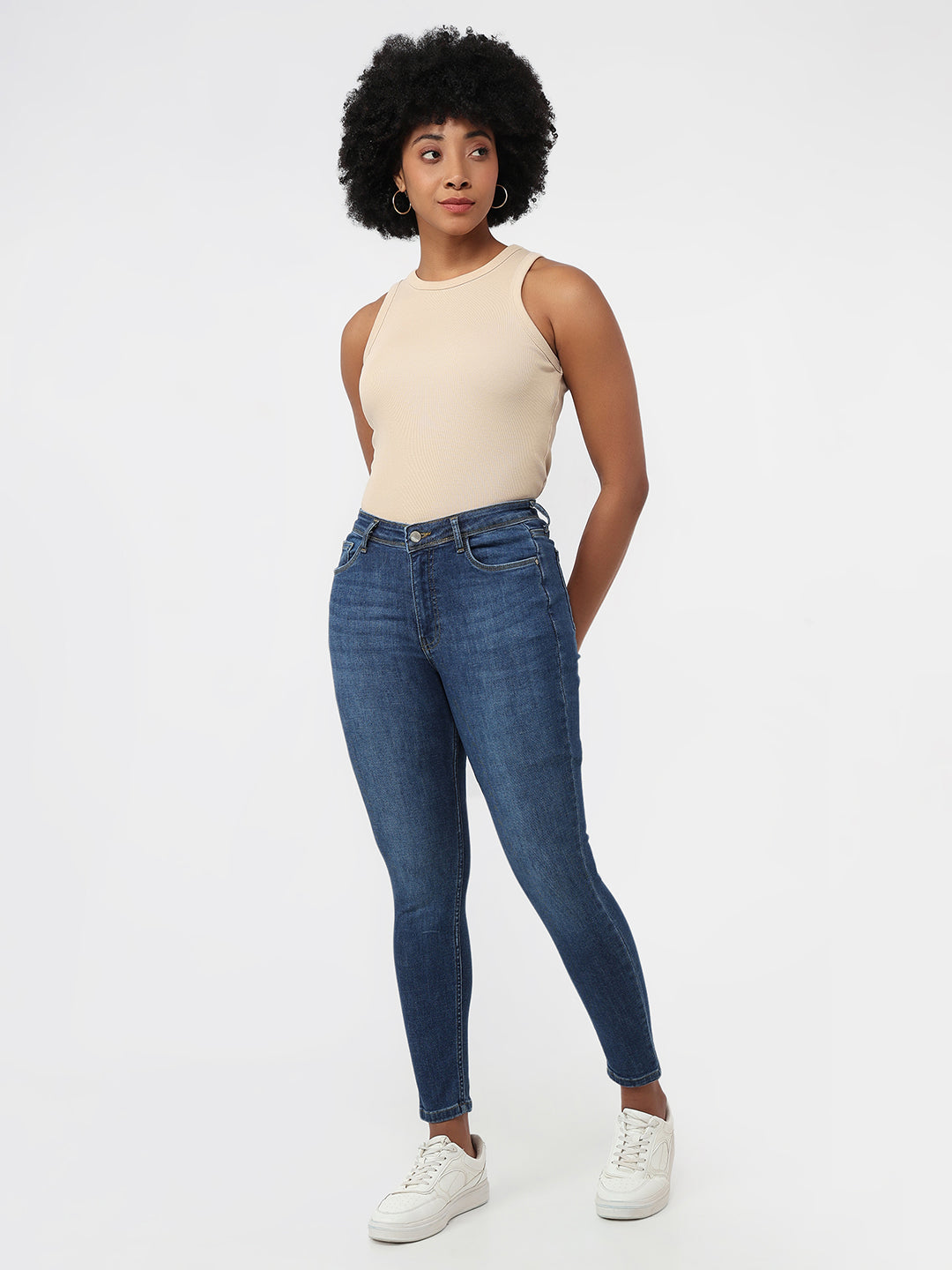 Women Blue High-Rise Skinny Jeans