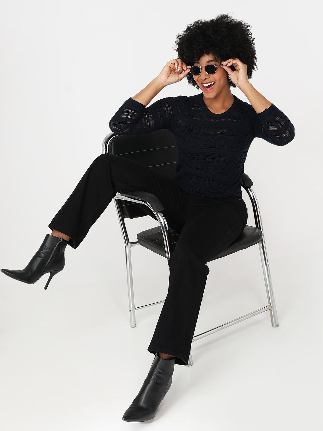 Women Airforce Slim Fit Flat Knit