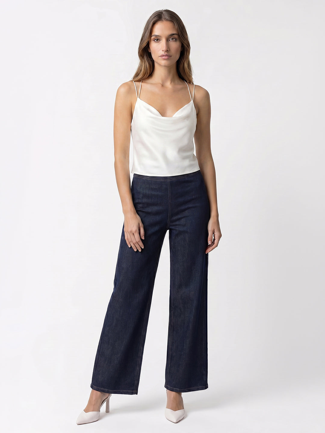 Dark Blue High-Rise Straight Fit Jeans