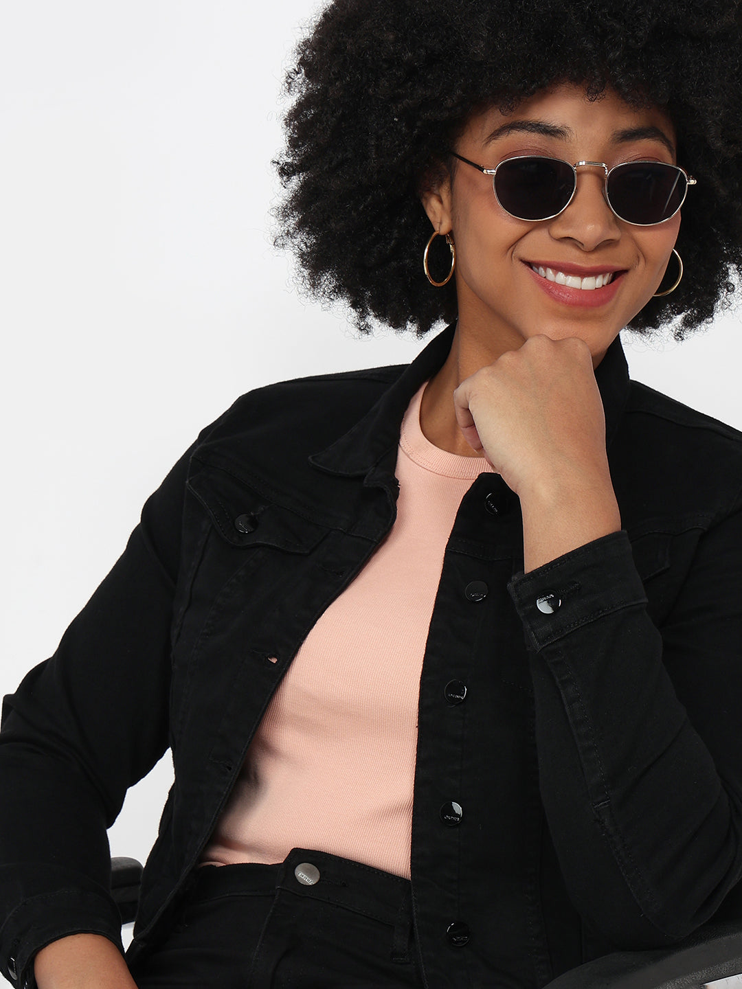 Women Black Slim Fit Jacket