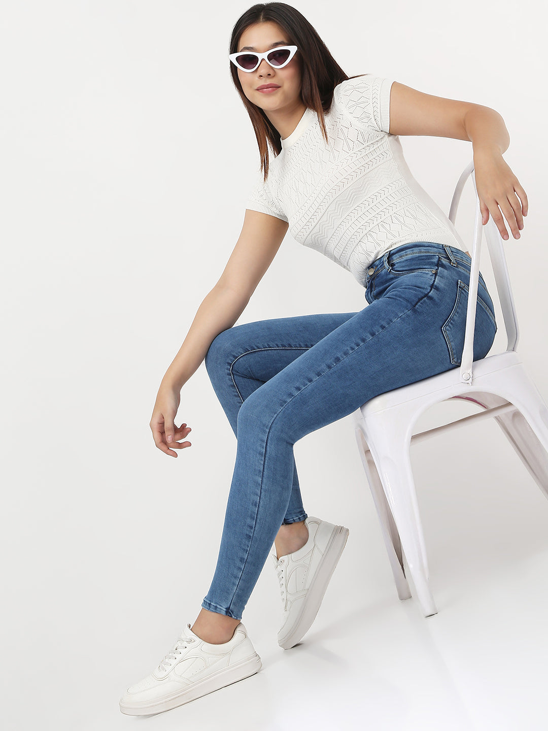 Women Medium Blue High-Rise Skinny Jeans