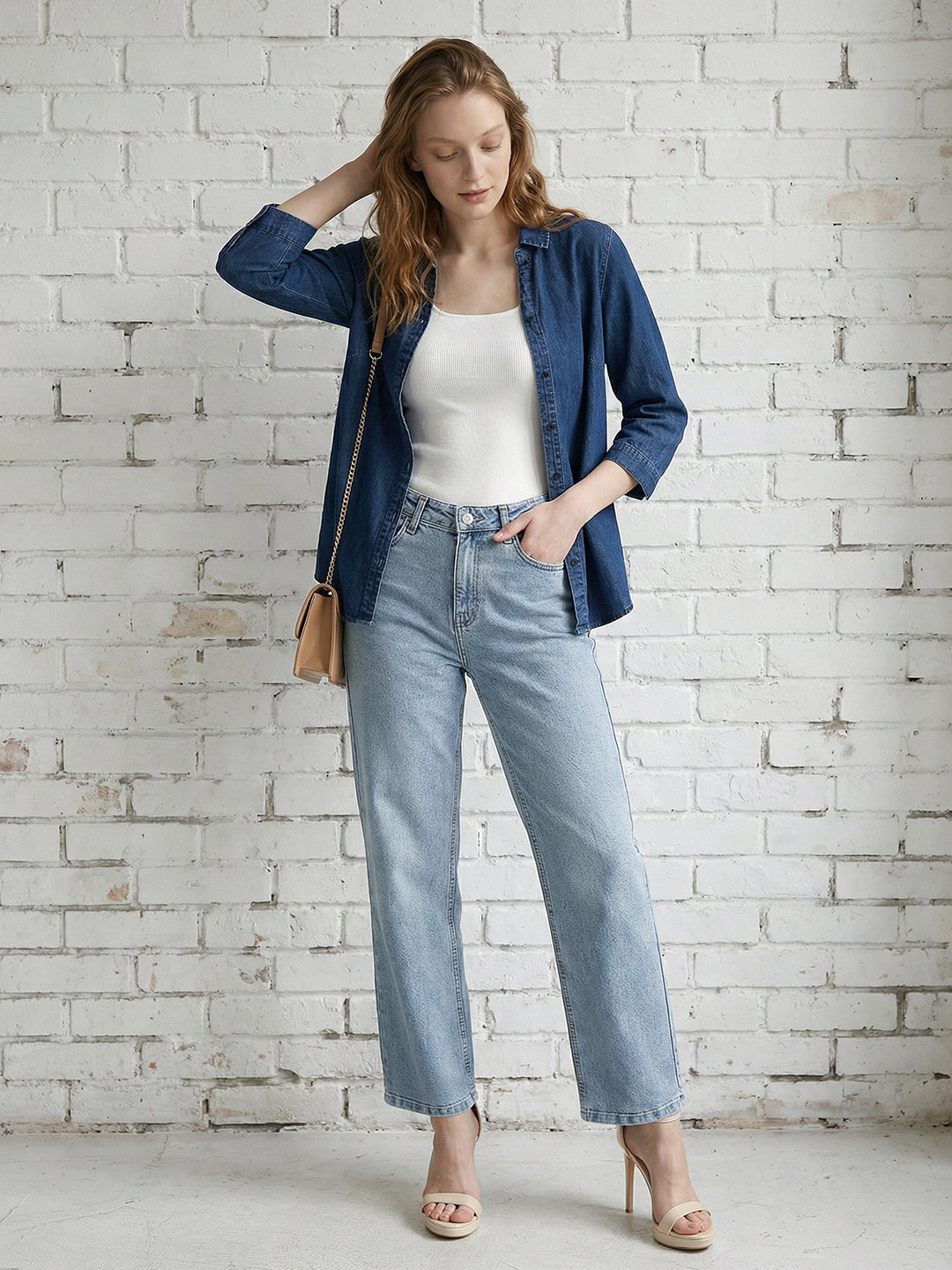 Women Blue Denim Shirt