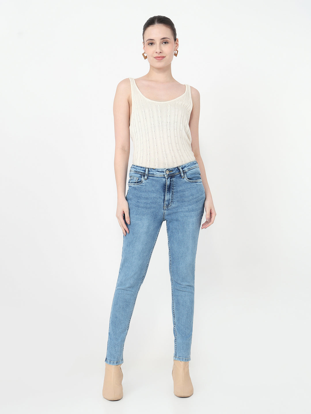 Women Blue High-Rise Skinny Jeans