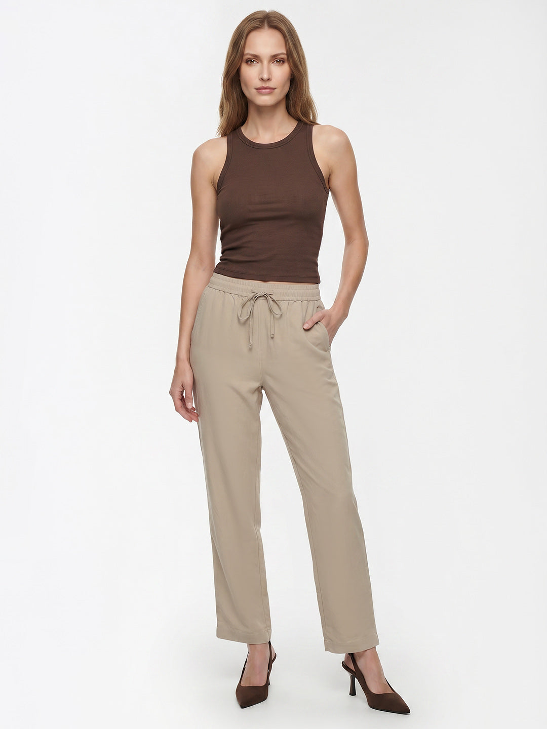 Women Beige Joggers