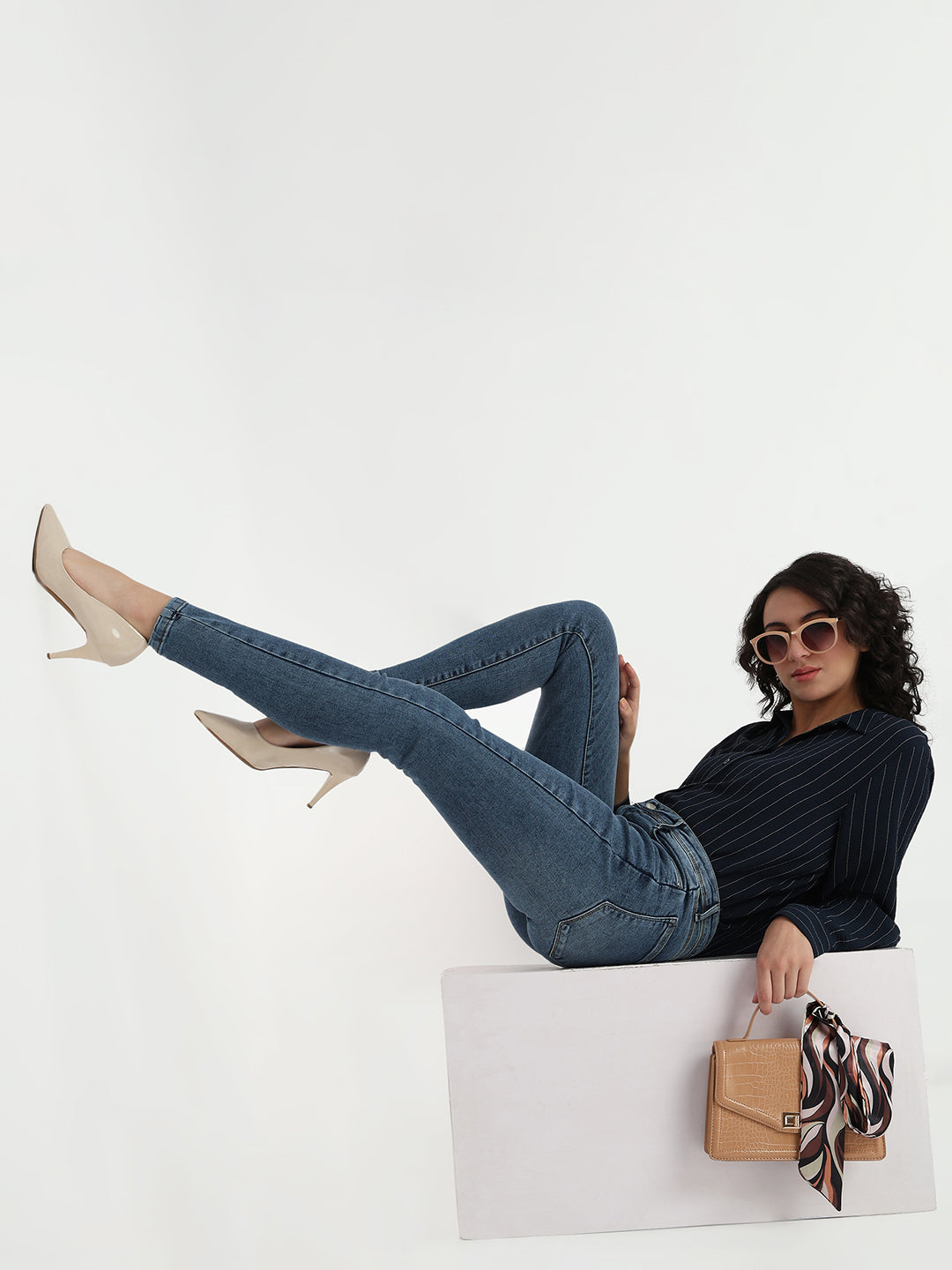 Women Blue High-Rise Skinny Jeans