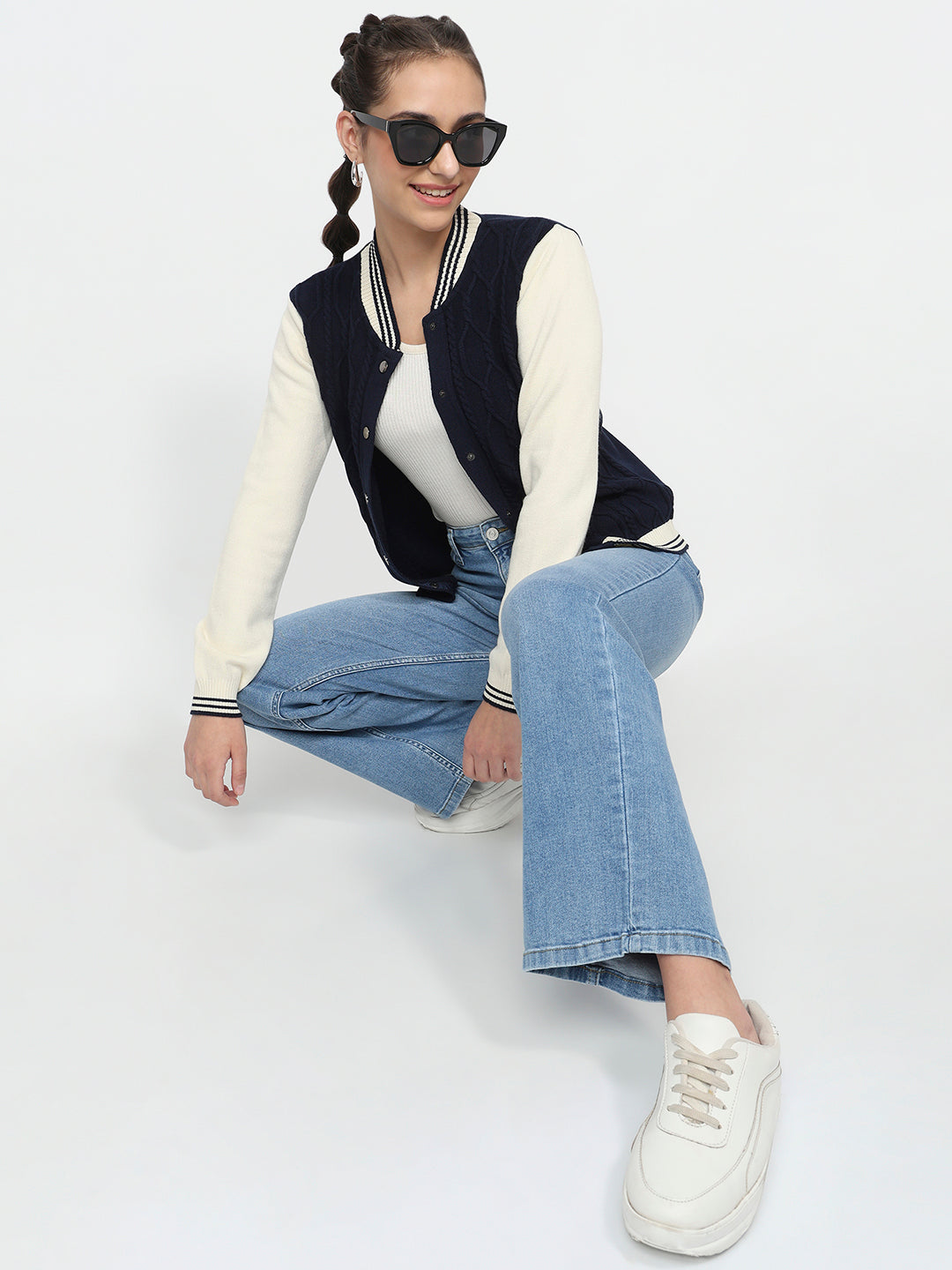 Women Airforce/Off White Varsity Jacket