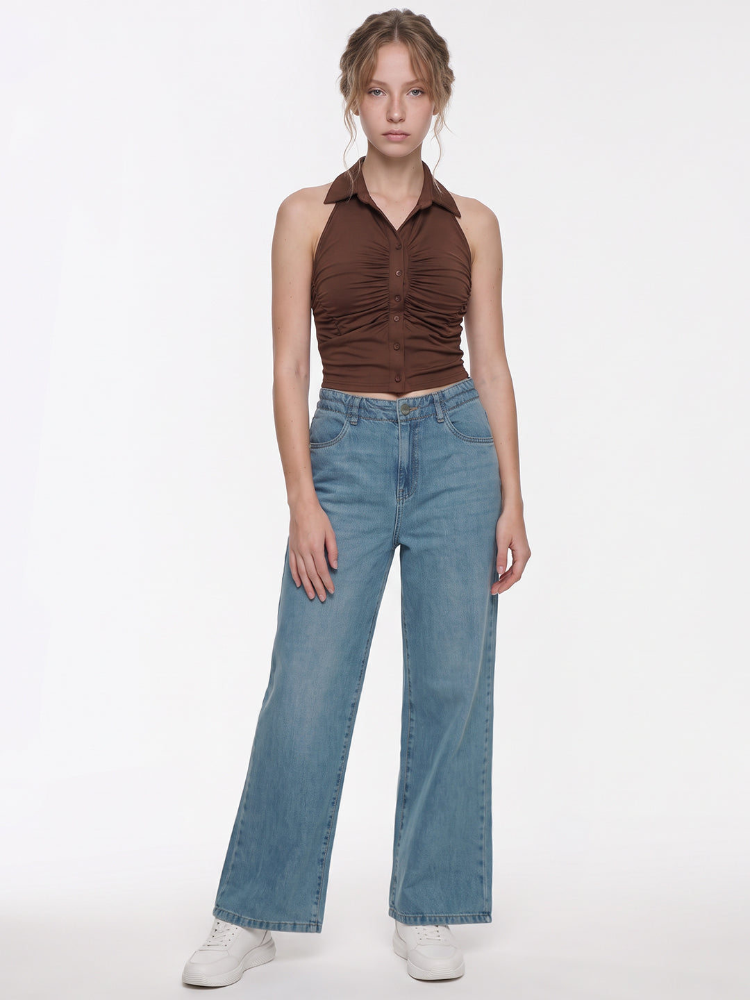 Light Blue High-Rise Wide Leg Jeans