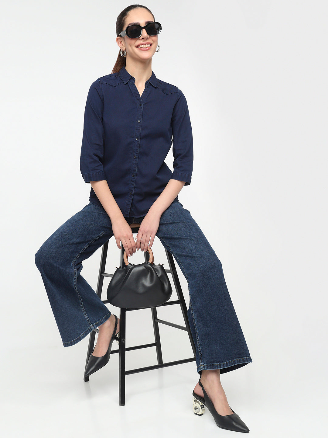 Women Ink Blue Shirt