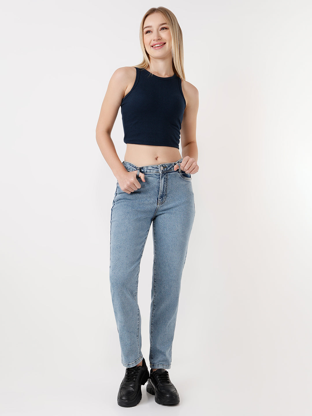 Women High-Rise Mom Fit Jeans