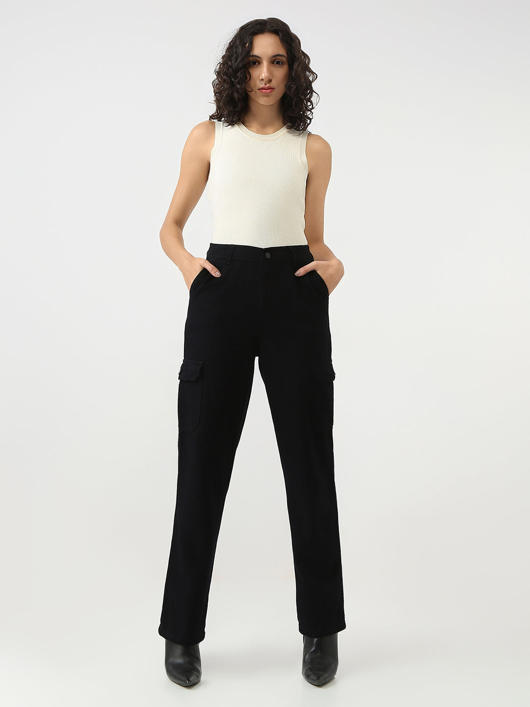 Women High-Rise Loose Fit Cargo