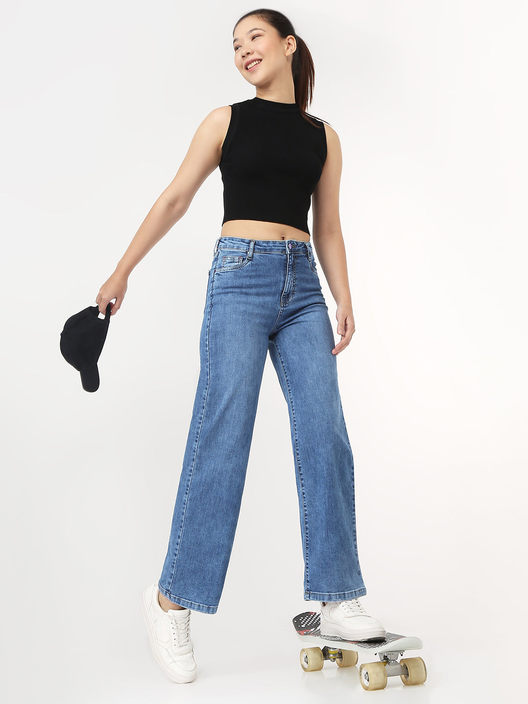Women Medium Blue Straight Fit Jeans