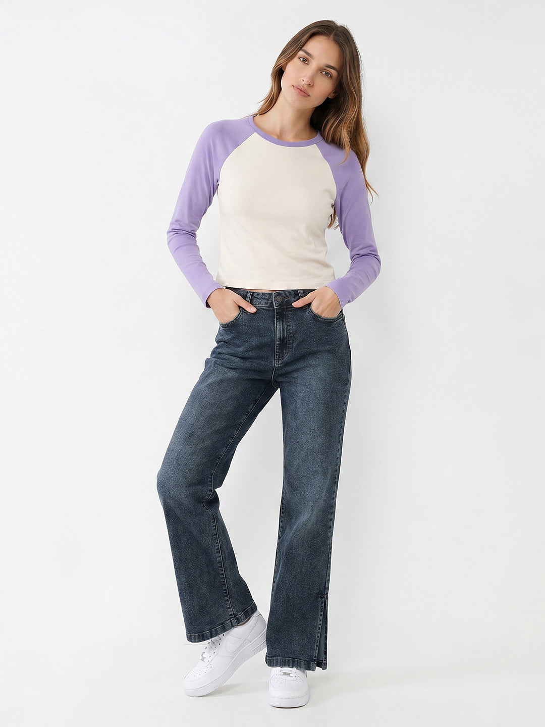 Women Blue High-Rise Wide Leg Jeans