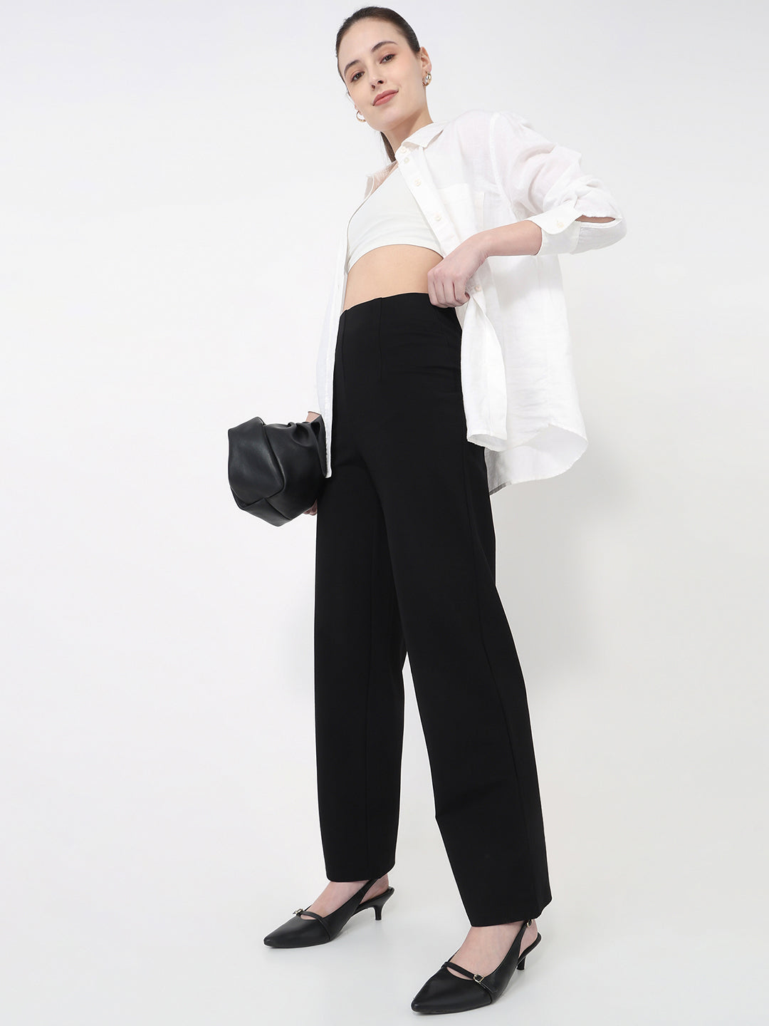 Women Black High-Rise Treggings