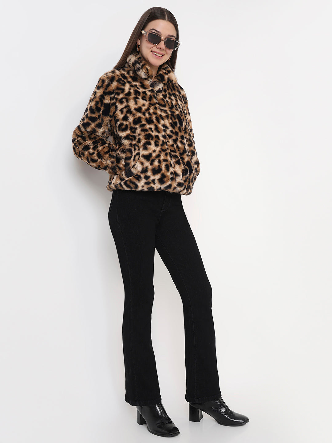 Women Leopard Print Winter Jacket