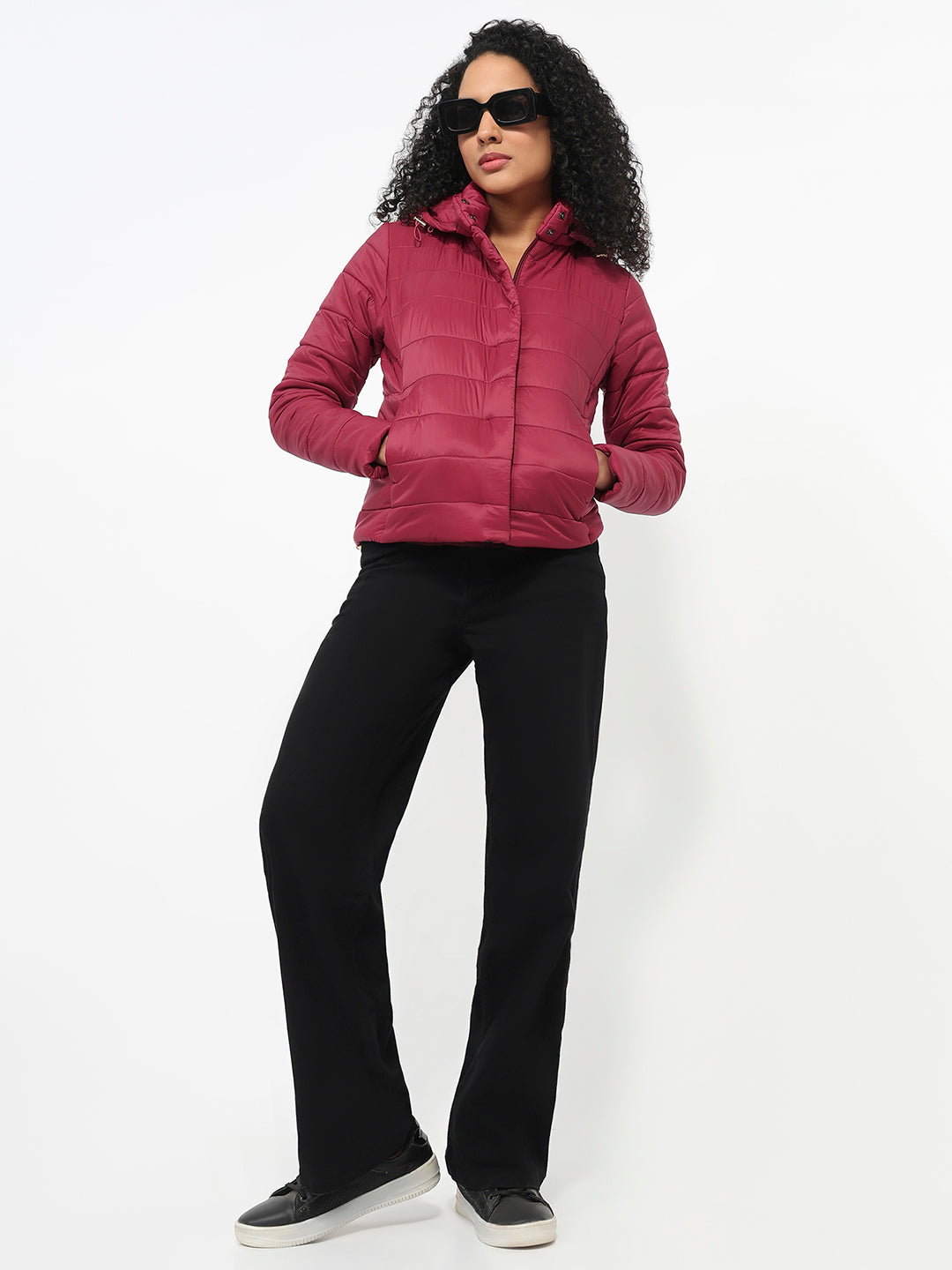 Women Maroon Winter Jacket