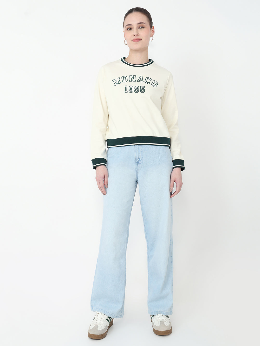 Women Light Blue High-Rise Wide Leg Jeans