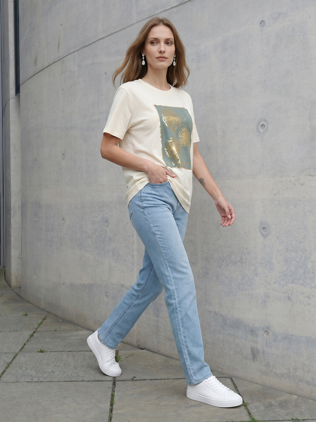 Women Ivory Graphic Tees