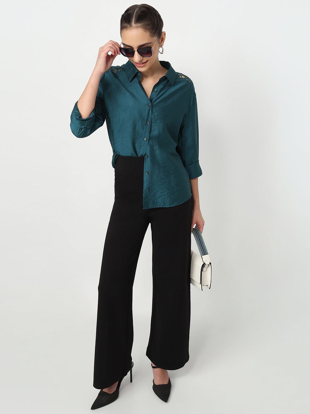 Women Deep Lake Oversized Shirt