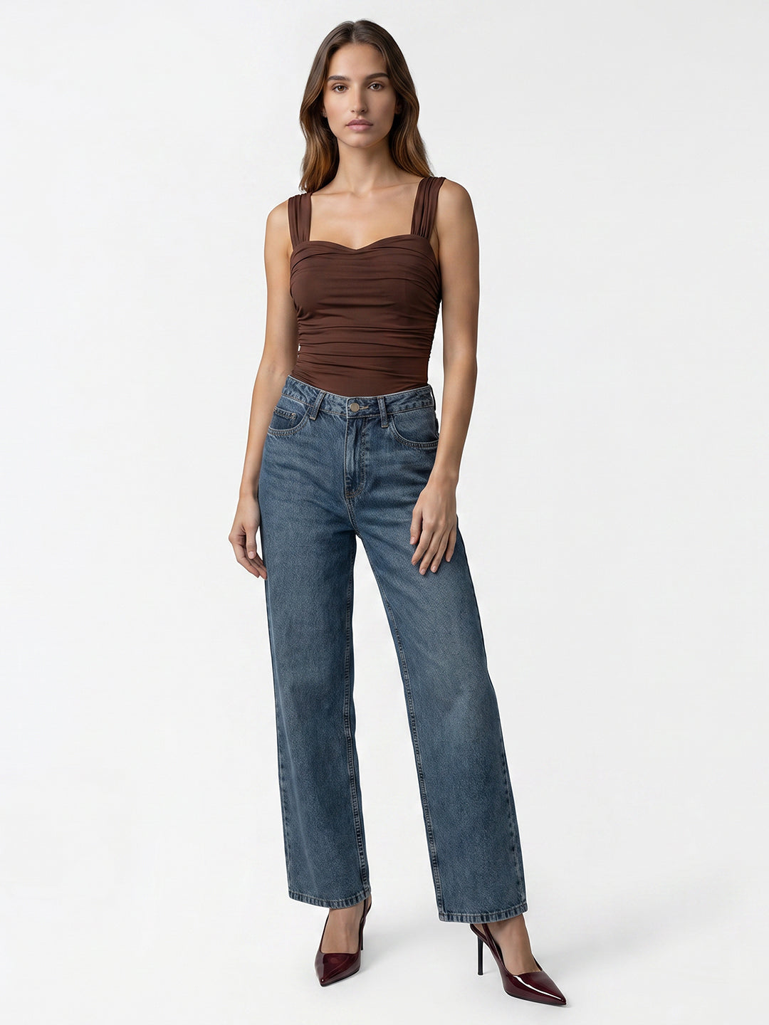 Women Blue High-Rise Wide Leg Jeans