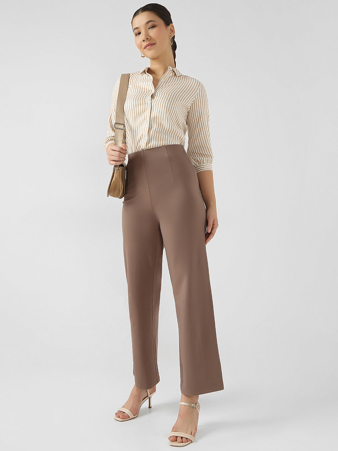 Women High-Rise Wide Leg Treggings