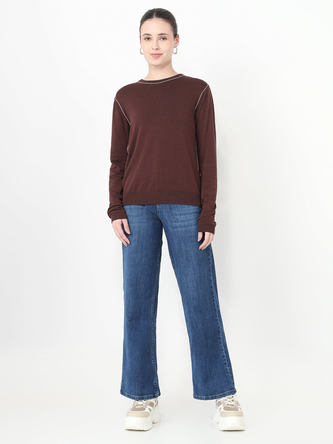 Women Blue High-Rise Wide Leg Jeans
