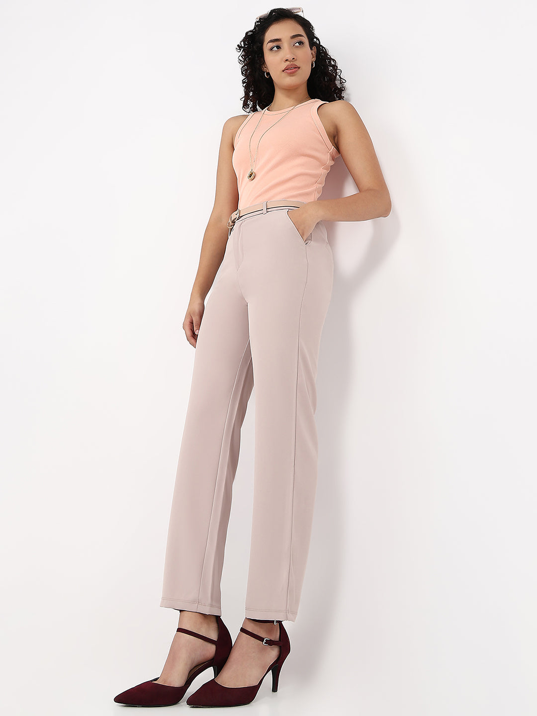 Women Fawn Loose Straight Trousers