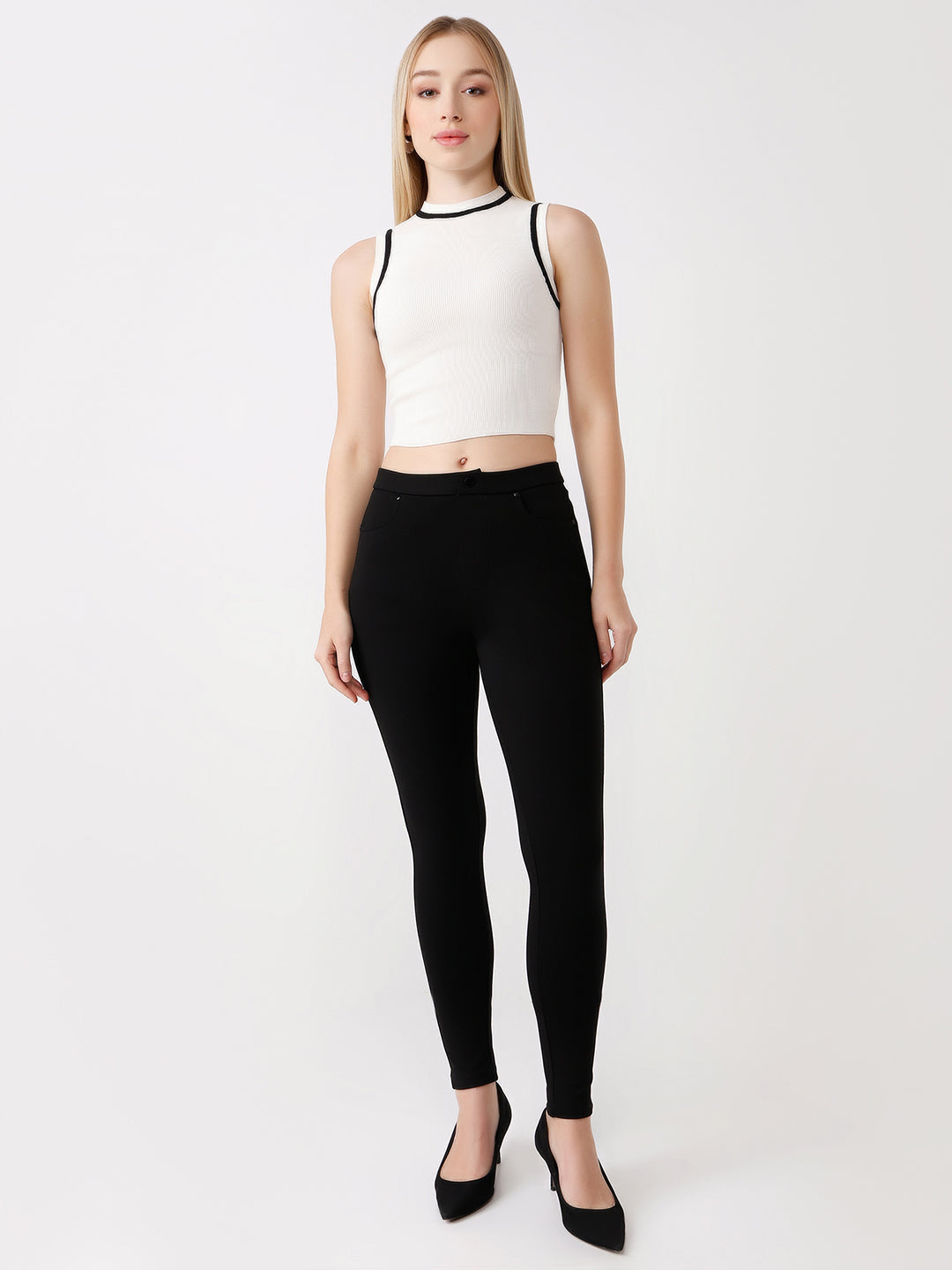 Women Black Skinny Treggings