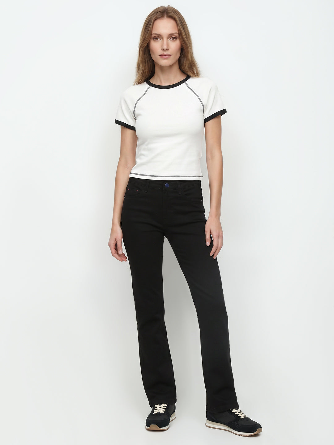 Women Black High-Rise Slim Straight Fit Jeans