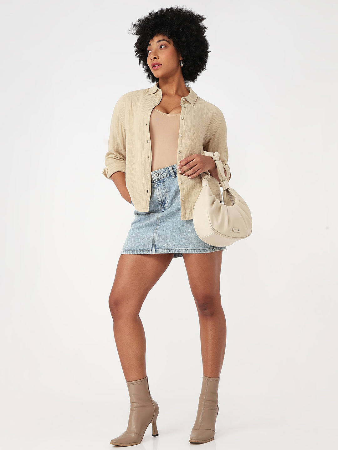 Women Oatmilk Oversized Shirt