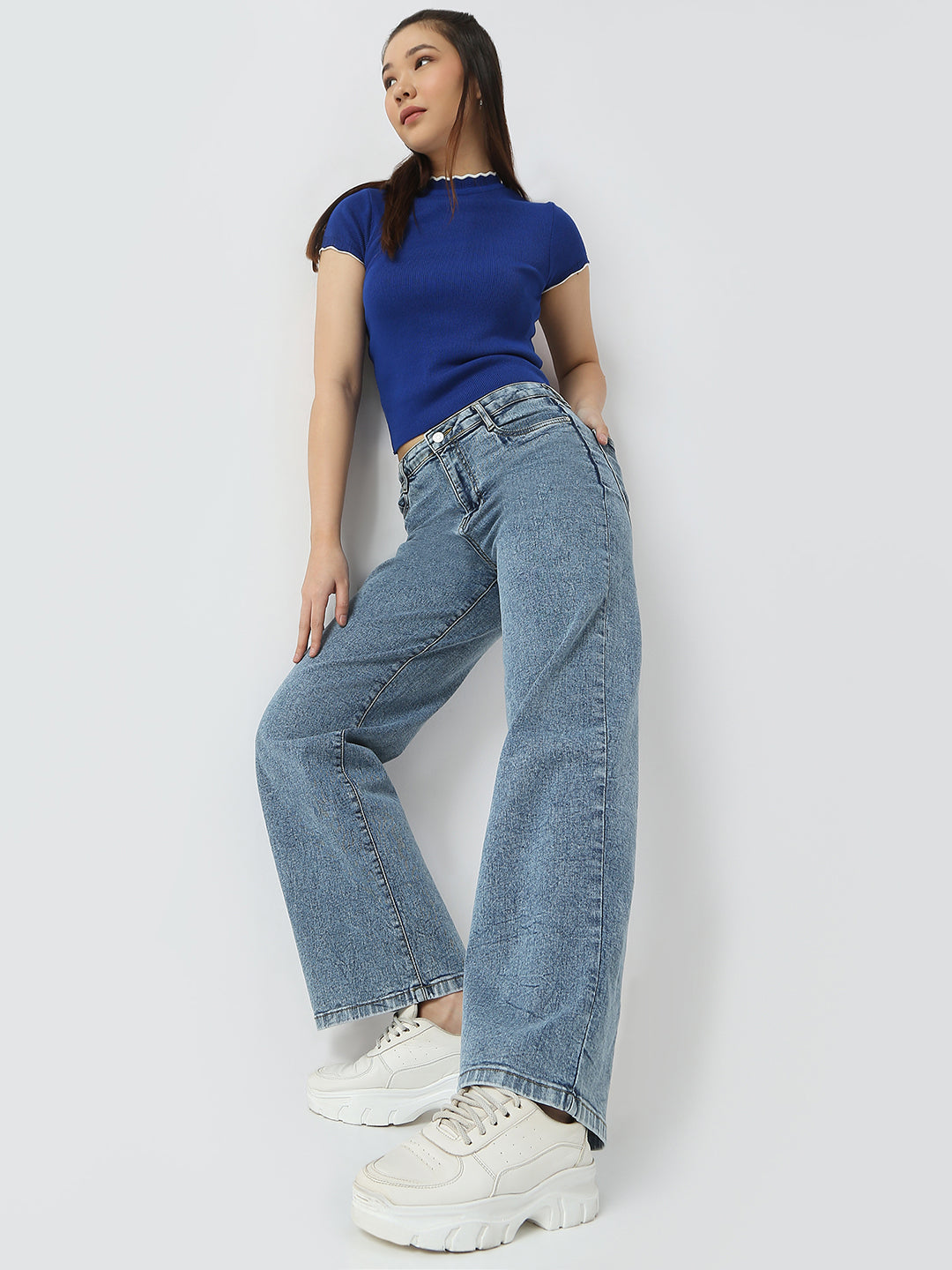 Women High-Rise Wide Leg Jeans
