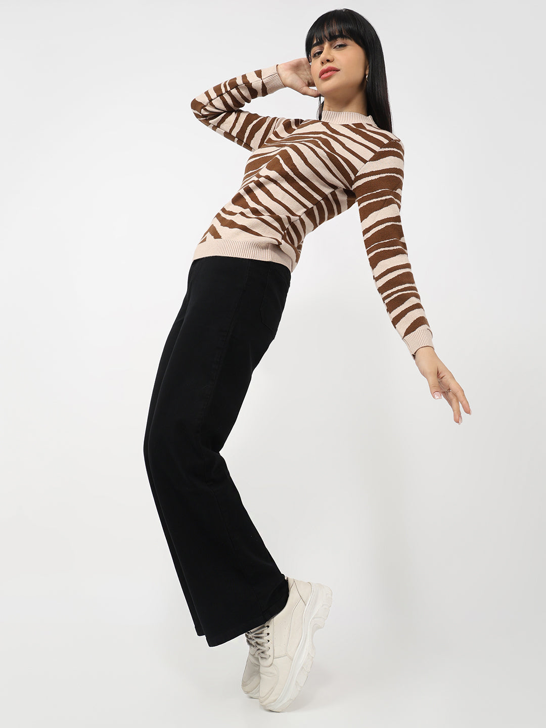 Women Black High-Rise Wide Leg Jeans