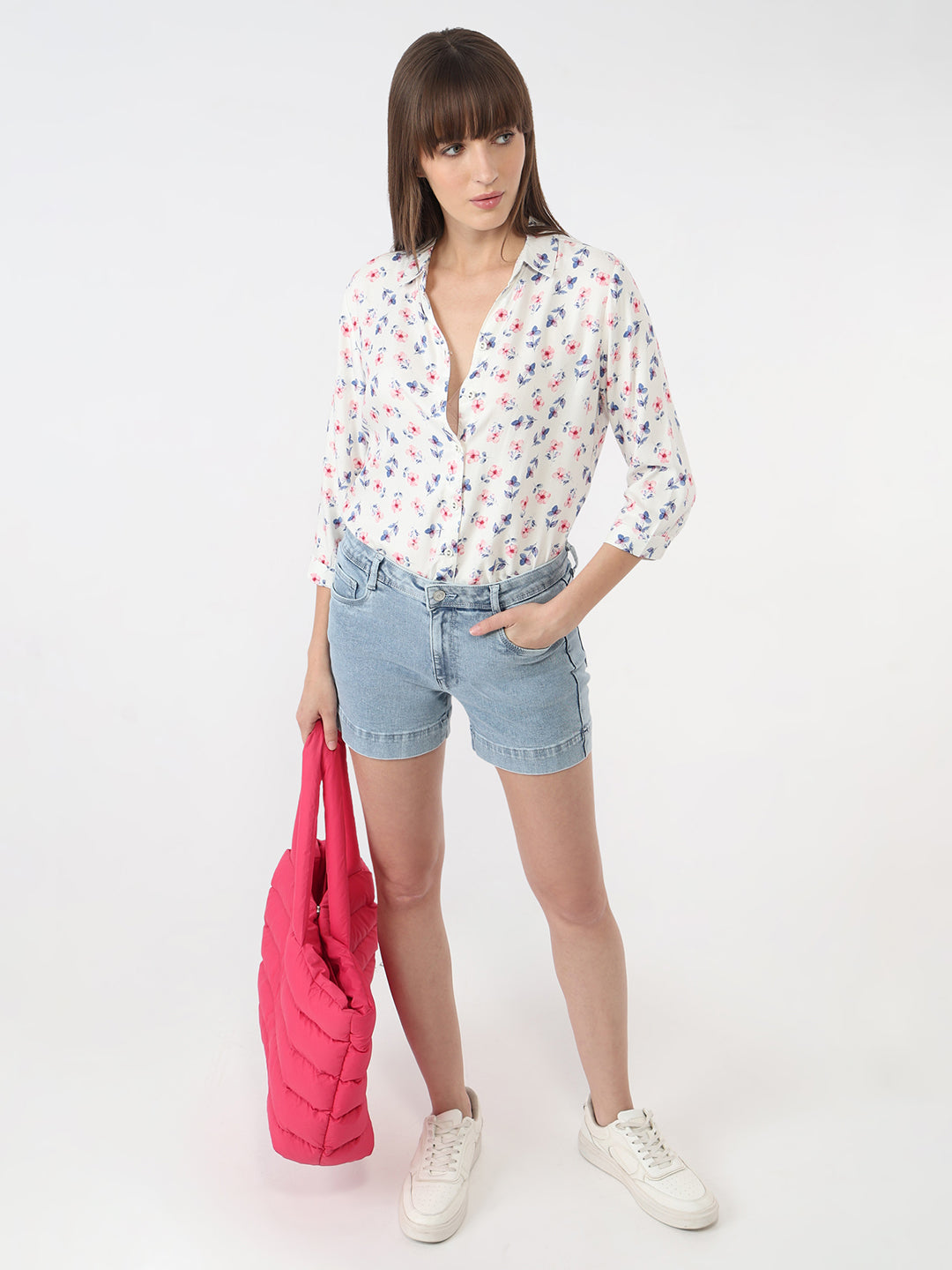Women Floral Print Slim Shirt
