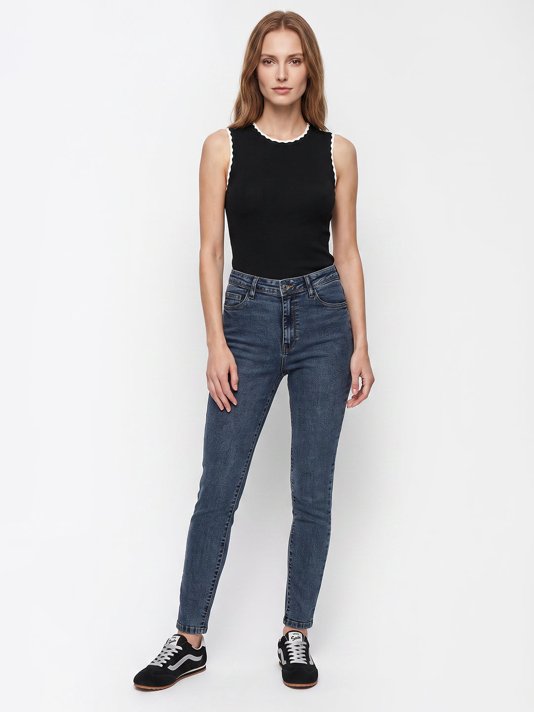 Women Blue High-Rise Skinny Jeans