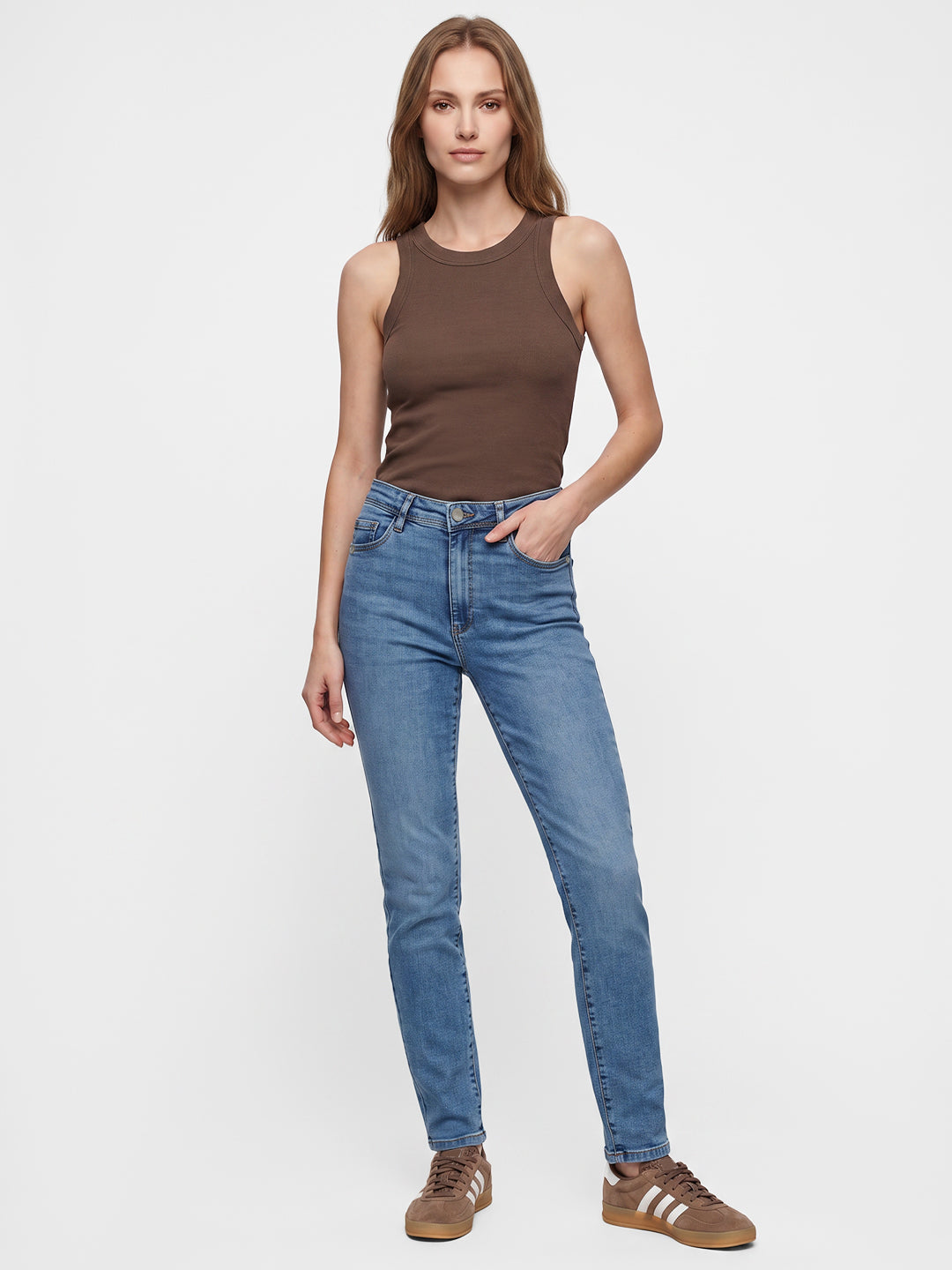 Women Light Blue High-Rise Skinny Jeans