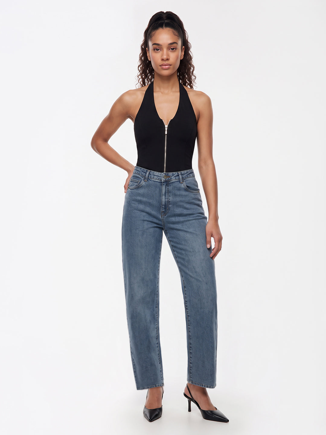 Light Blue High-Rise Baggy Jeans