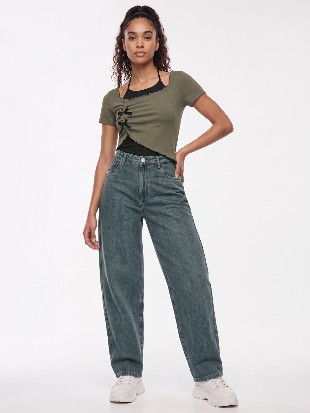 Blue High-Rise Baggy Jeans