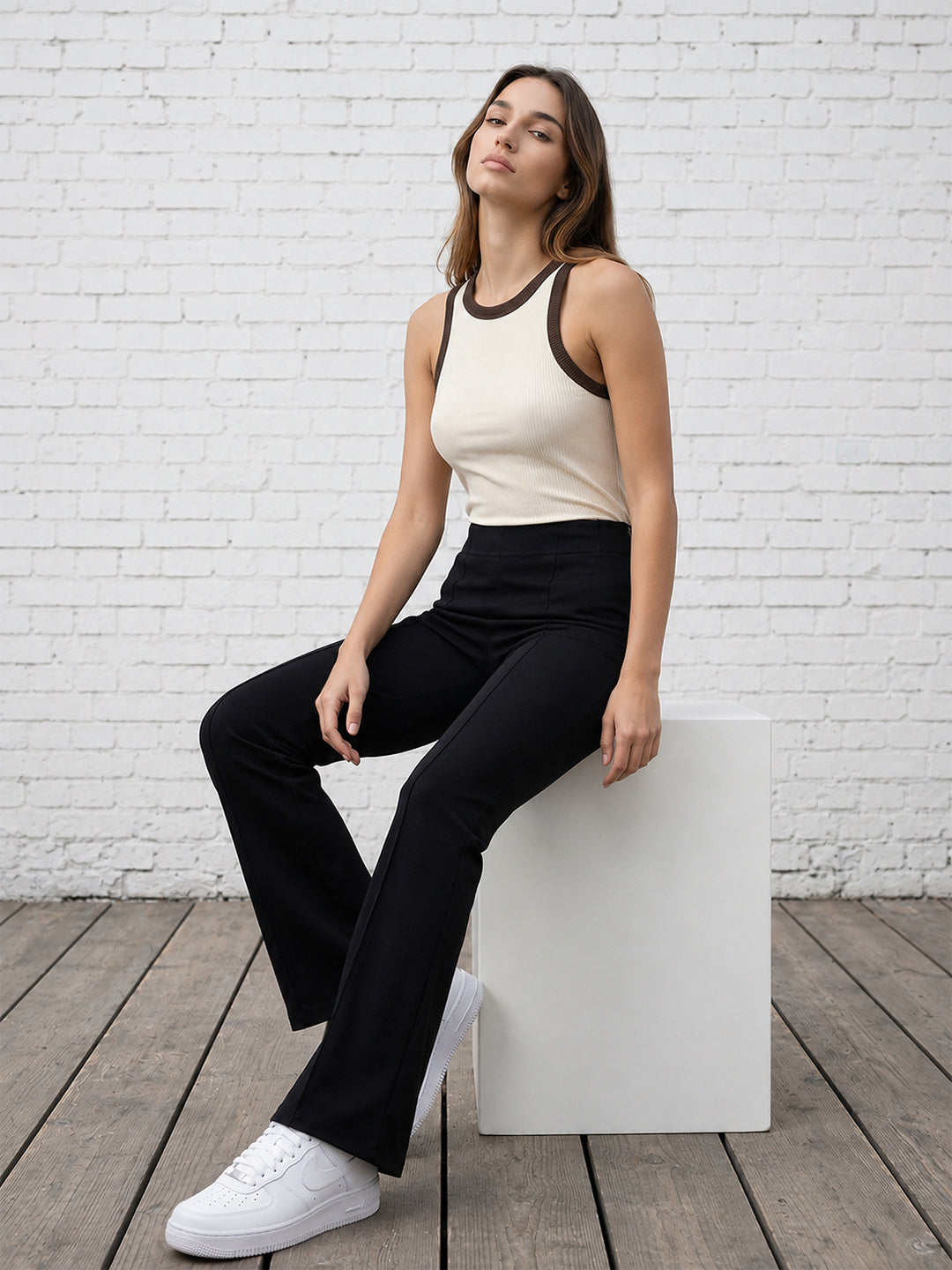 Women Black High-Rise Flare Jeans