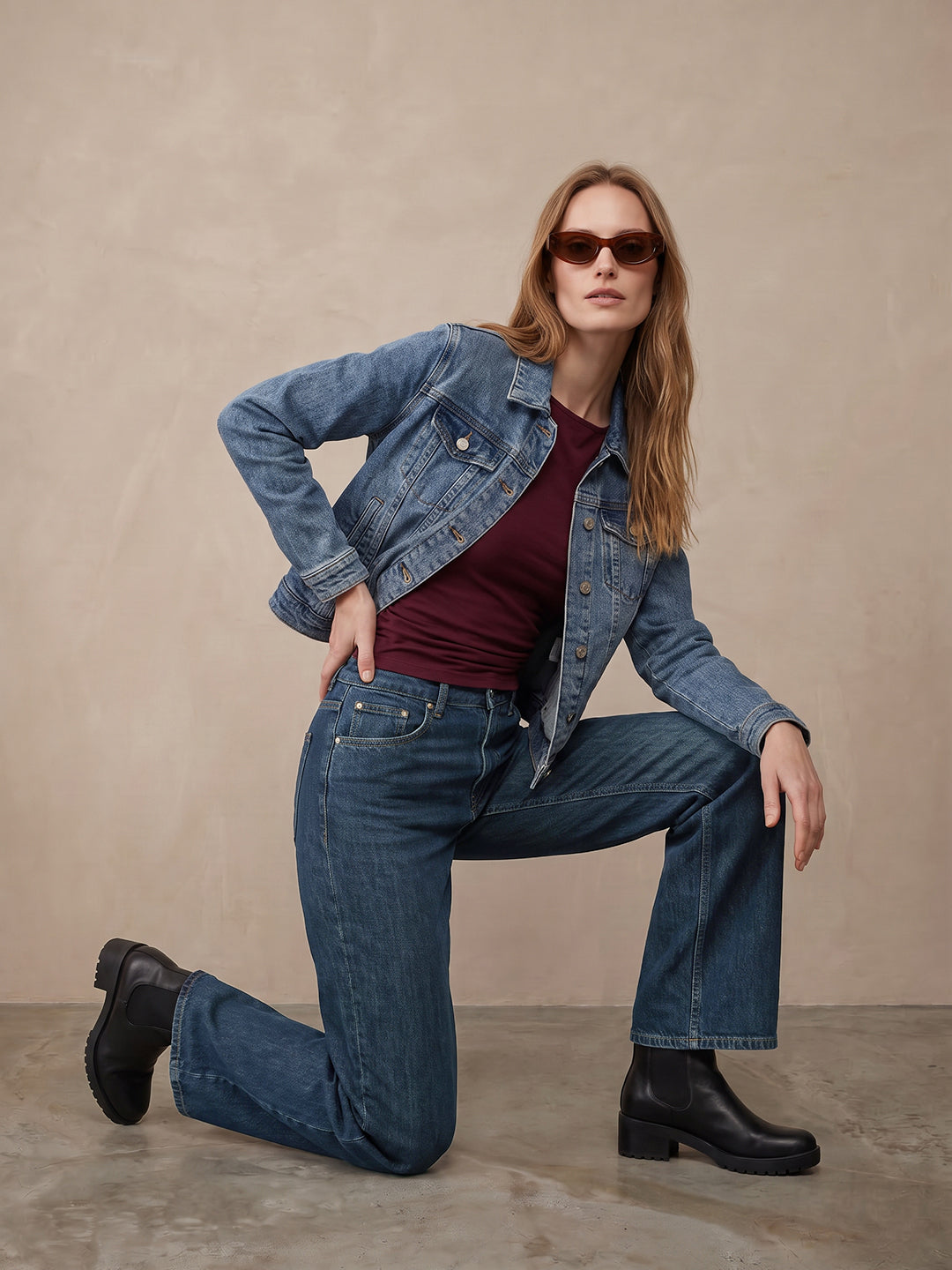 Women Slate Blue High-Rise Straight Fit Jeans