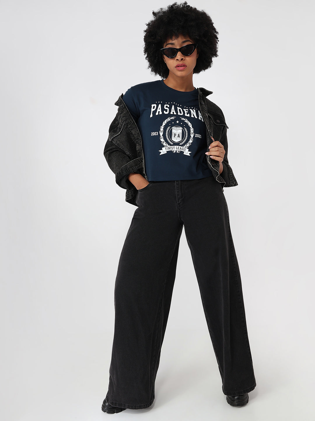 Women Airforce Graphic Crop Tees