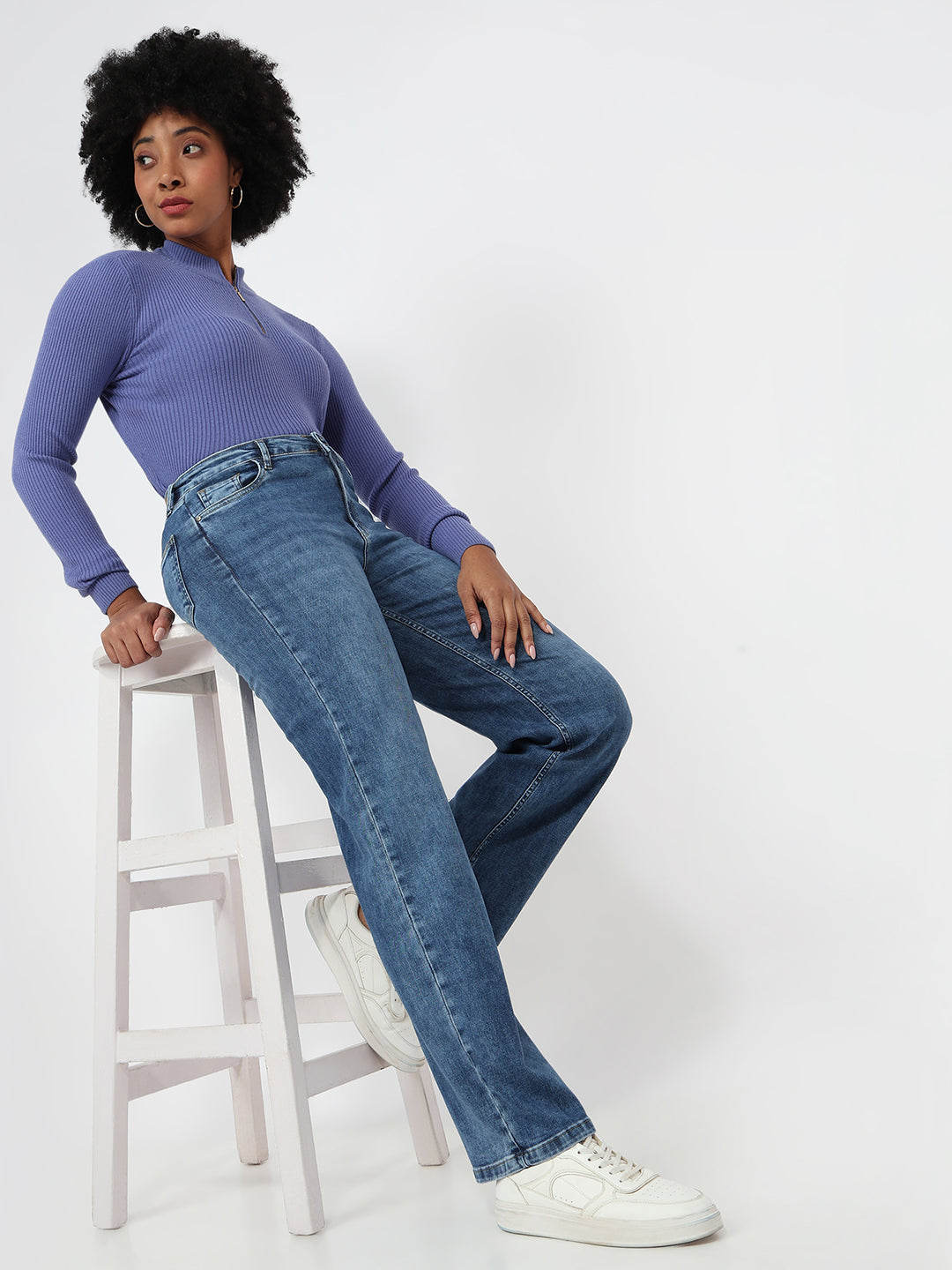 Blue High-Rise Baggy Jeans