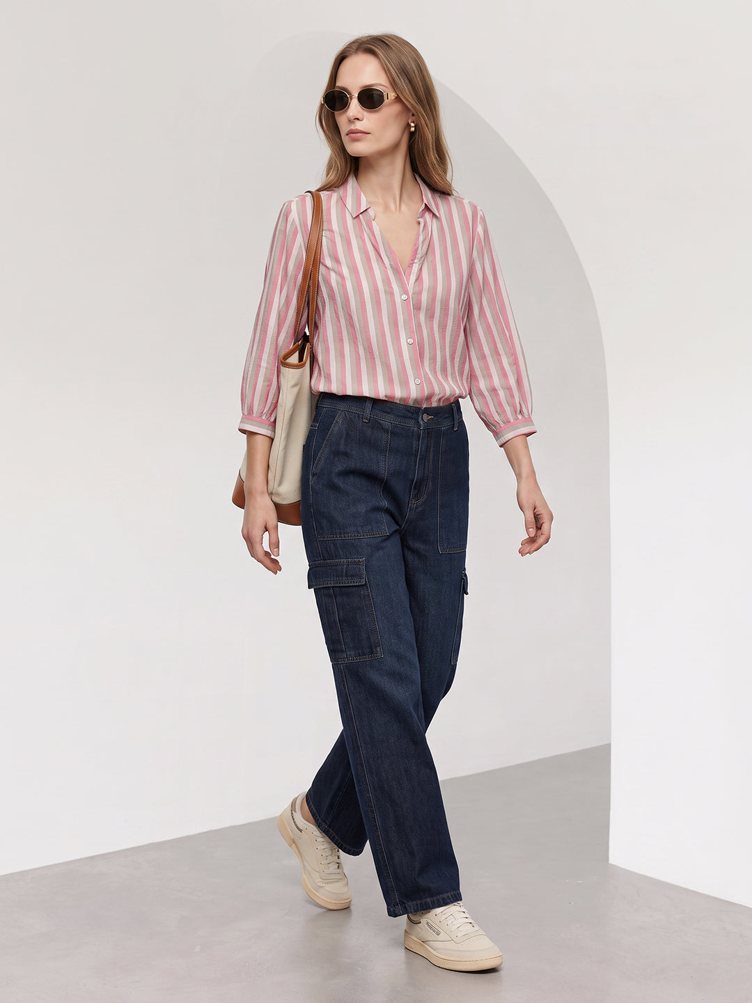Women Blue Mid-Rise Cargo