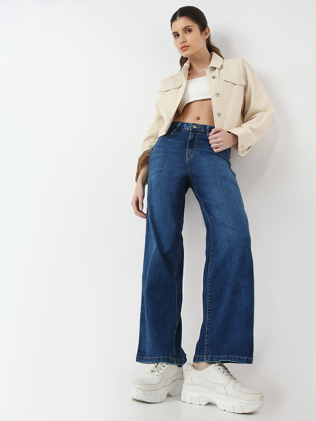Women High-Rise Wide Leg Jeans