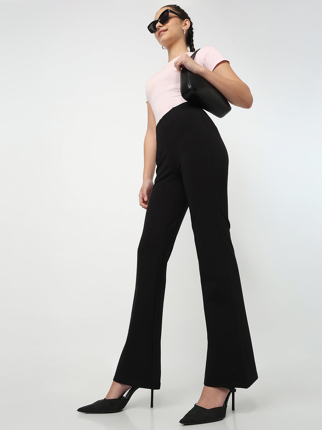 Women Black Flare Treggings
